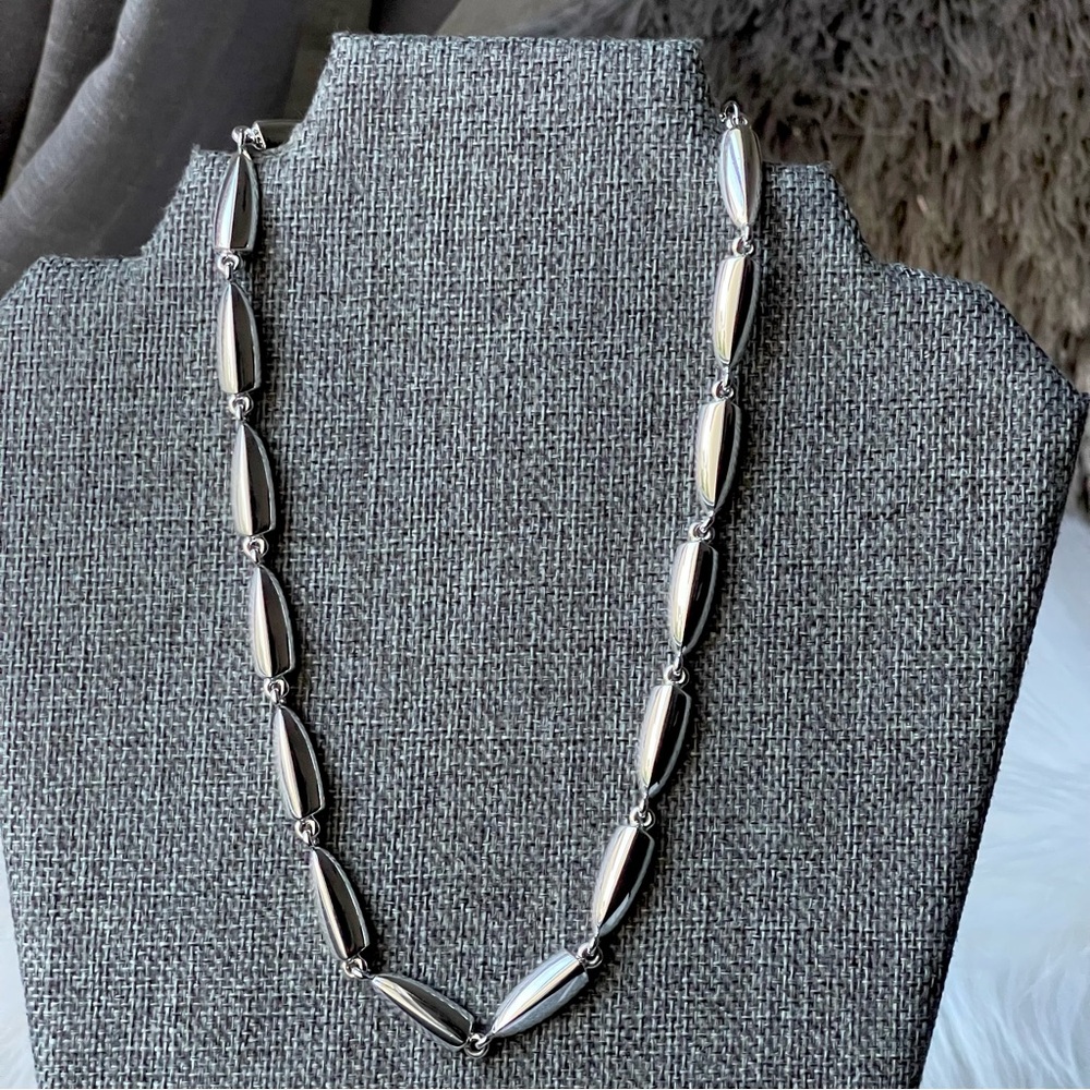 MONET | Choker Linked Chain Silver Tone Necklace